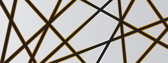 Abstract luxury black and golden lines on silver background. Luxury premium gold lines background.