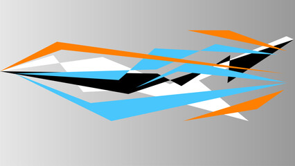 Automotive art geometric stripe sticker. Truck or car or vehicle abstract stripes. Sharp spear of triangle lines.