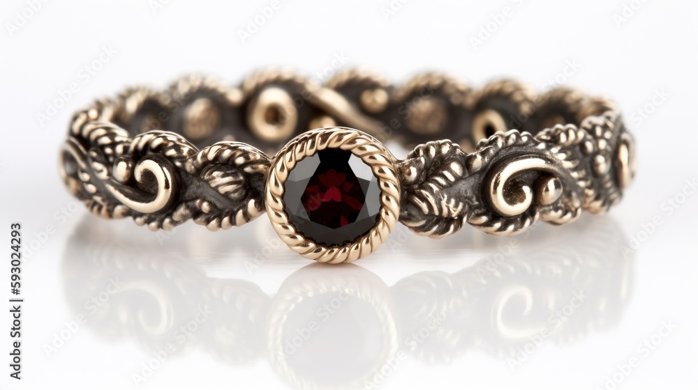Poster a close up of a ring with a stone in it. generative ai