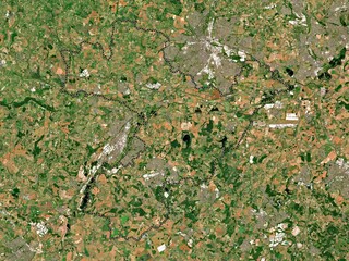 South Derbyshire, England - Great Britain. Low-res satellite. No legend