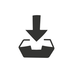 Hand drawn inbox vector icon. Download inbox flat sign design. Inbox symbol pictogram. UX UI icon