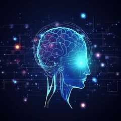 The patient's brain is diagnosed and examined using medical technology. Artificial intelligence, medical healthcare innovation. generative ai