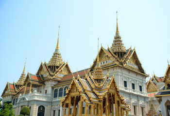 Naklejka premium Temple of the Emerald Buddha and Grand Palace Bangkok.
