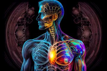 Foto op Plexiglas Illustration anatomique  du corps humain- Générative ia © Concept Photo Studio