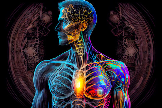 Illustration anatomique  du corps humain- Générative ia
