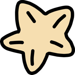 シンプルなヒトデのカラーイラスト