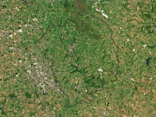 Staffordshire Moorlands, England - Great Britain. Low-res satellite. No legend