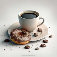 coffee and donut. AI generated