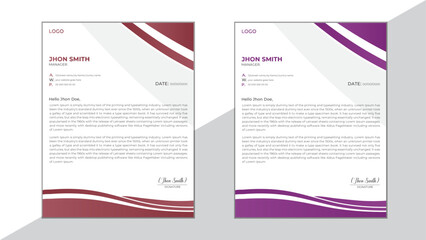 Naklejka na ściany i meble Modern Creative & Clean Business-Style Letterhead Template Design For Your Corporate Project. Set To Print With Two Color Variation. Marketing, Promotion, Branding. 