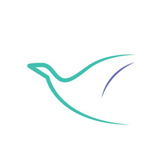 minimalist bird flying logo with gradient simple vector illustration eps