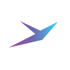 minimalist bird flying logo with gradient simple vector illustration eps