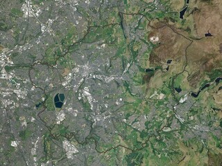 Tameside, England - Great Britain. High-res satellite. No legend