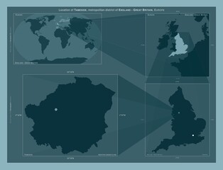 Tameside, England - Great Britain. Described location diagram
