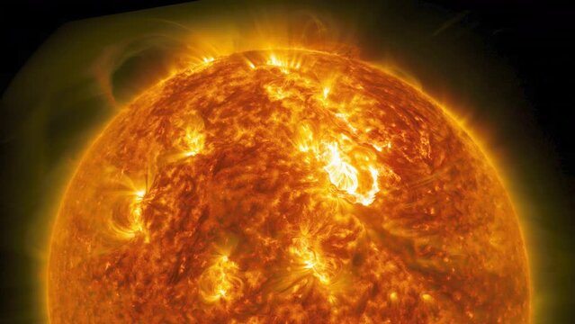 Solar 1009: The surface of the sun flares with solar energy.