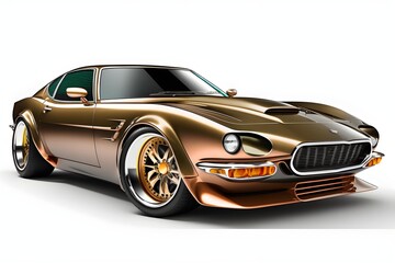 Obraz na płótnie Canvas Luxury Supercar with Gold Color. Created with Generative AI technology