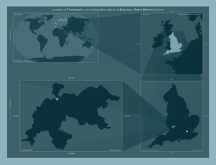 Tewkesbury, England - Great Britain. Described location diagram