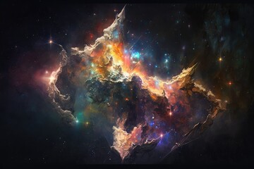Fototapeta na wymiar Nebula and galaxies in space