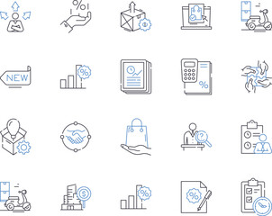 Key account management outline icons collection. Key, Account, Management, Retention, Strategies, Engagement, Core vector and illustration concept set. Services, Plan, Solution linear signs