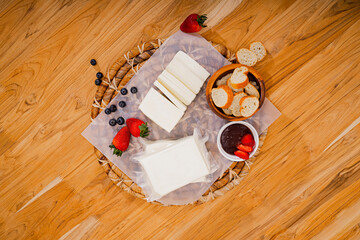 Healthy soft cheese for sharing with lifestyle background, for daily enjoyment