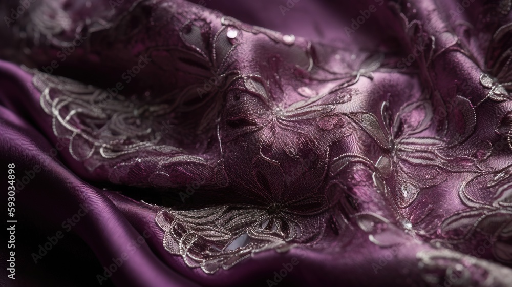 Aufkleber a close up of a purple cloth with a pattern on it. generative ai