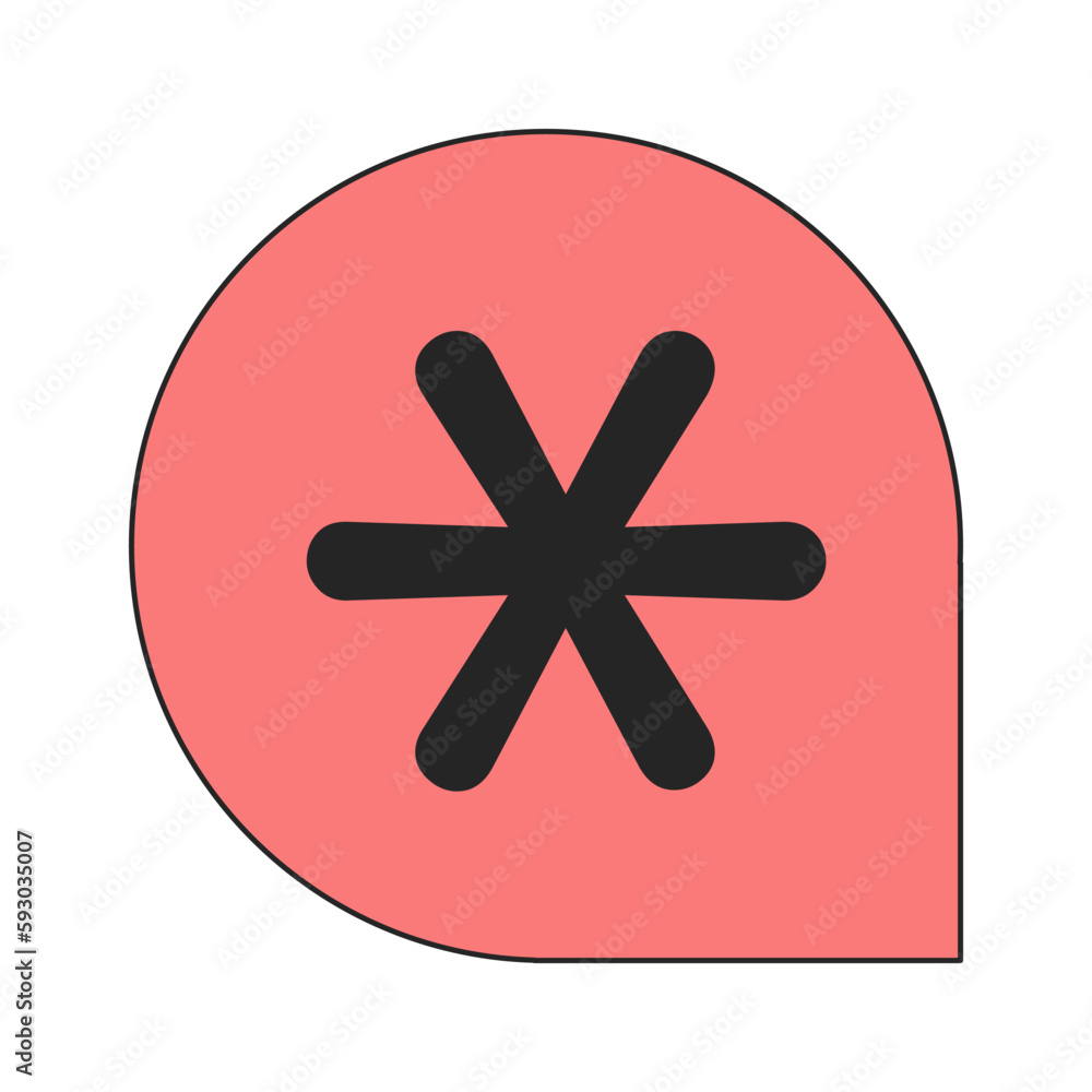 Aufkleber rounded sign with six-pointed star flat line color vector icon. ambulance service. editable lineart 