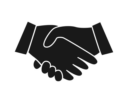 recommend clip art: Vector handshake sign. Agreement, deal symbol