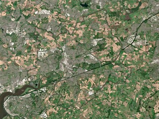Warrington, England - Great Britain. Low-res satellite. No legend