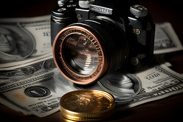 camera and money