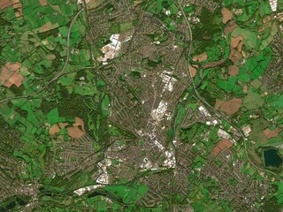 Watford, England - Great Britain. Low-res satellite. No legend