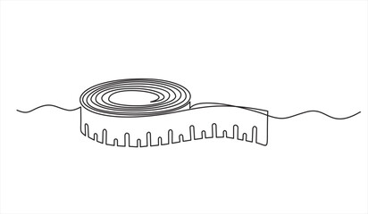 Continuous one line drawing of Measure tape