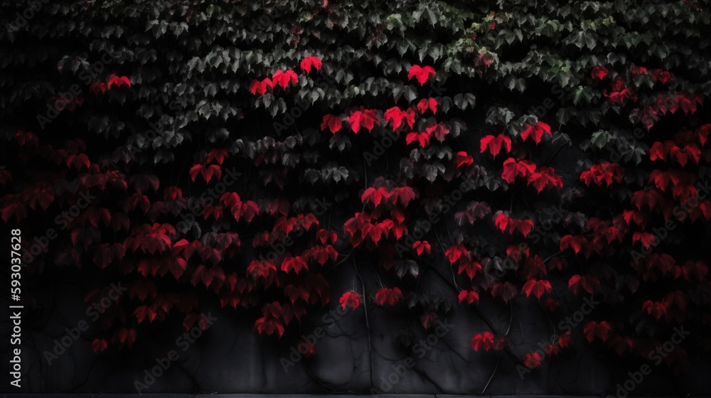 Aufkleber a red and green tree with red leaves on it's branches. generative ai