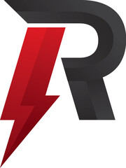 Letter R Logo Power