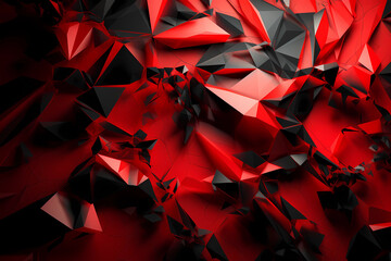 Abstract Background Polygon Shape. Red And Black. Created by Generative AI
