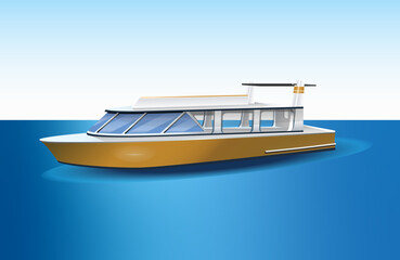 Motor Boat Vector (Editable)