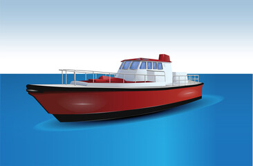 Motor Boat Vector (Editable)