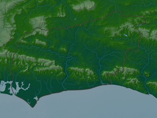 West Sussex, England - Great Britain. Physical. No legend