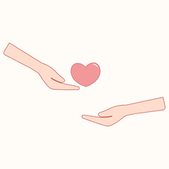 Illustration design of hand giving love