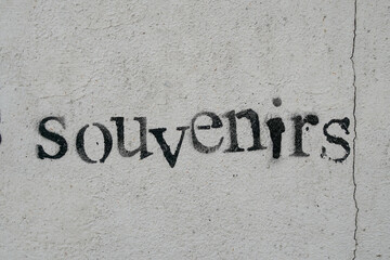 Paris - 02-16-2016: souvenirs writing on the wall