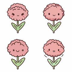 かわいいカーテーションのイラスト（単体）