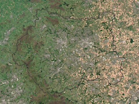 West Yorkshire, England - Great Britain. Low-res satellite. No legend