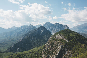 Fototapeta premium Beautiful top view of the mountain range in Antalya, Turkey