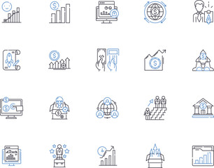 Efficiency outline icons collection. Efficient, Economical, Streamlined, Swift, Quick, Speedy, Nimble vector and illustration concept set. Productive, Responsive, Proficient linear signs