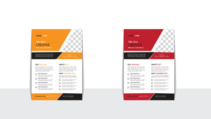  Creative business a4 size flyer vector template design for digital marketing agency. or promotional, poster leaflet layout.