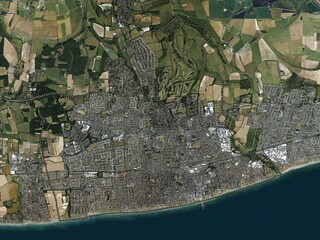 Worthing, England - Great Britain. High-res satellite. No legend