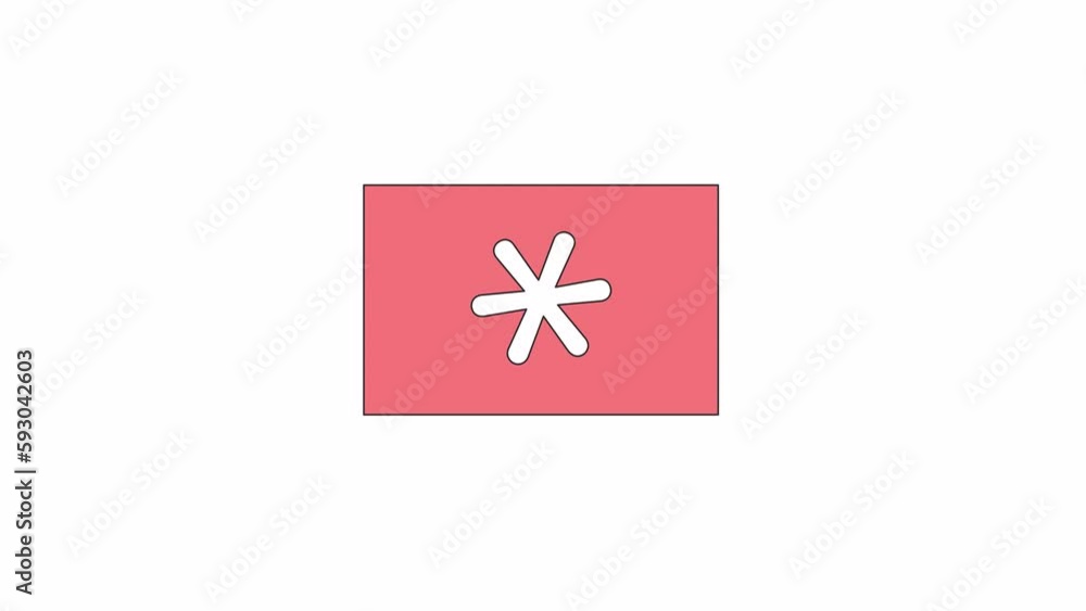 Poster animated emergency service star. flat outline style icon 4k video footage for web design. rectangle 