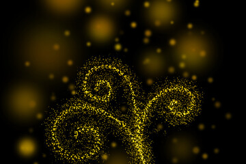 Realistic Colorful bokeh sparkle light effects on black background	
