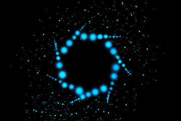 Realistic Colorful bokeh sparkle light effects on black background	
