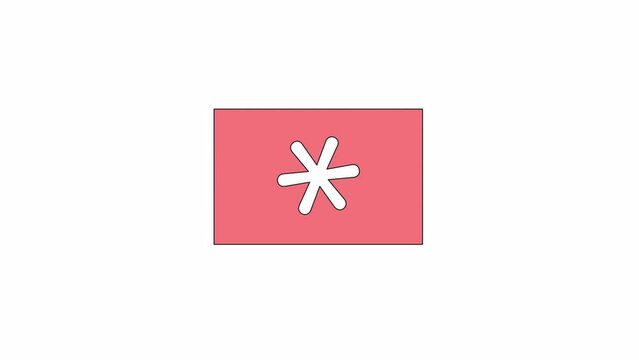 Animated emergency service star. Flat outline style icon 4K video footage for web design. Rectangle isolated colorful thin line element animation on white background with alpha channel transparency