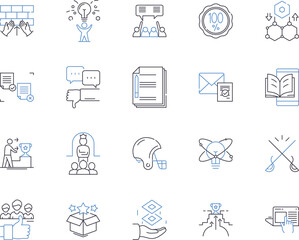 Sport Education outline icons collection. Sports, Education, Coaching, Training, Athletics, Games, Competition vector and illustration concept set. Exercise, Instruction, Learning linear signs