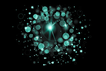 Realistic Colorful bokeh sparkle light effects on black background	
